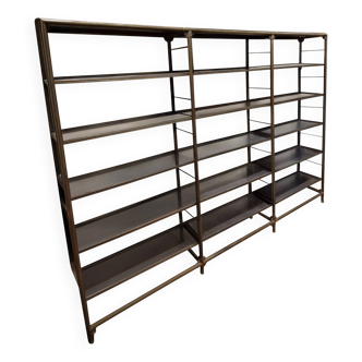 Old industrial metal shelf of 3 linear meters