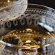 8 old champagne glasses in crystal engraved 1910