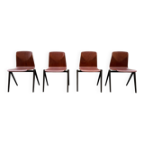 Set of 4 Galvanitas Thur-Op Seat Model S22 chairs from the 60s