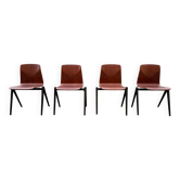 Set of 4 Galvanitas Thur-Op Seat Model S22 chairs from the 60s