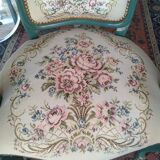 Set of 2 Louis XV style cabriolet armchairs, renovated.