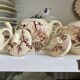 3-piece tea and coffee service KG Lunéville in brown ironstone