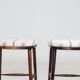 Pair of natural linen striped rustic bar stools