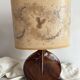 Lampe en céramique et fleurs naturelles, années 70