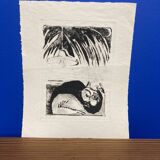Intaglio print "The Cat"