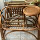 Vintage Scandinavian rattan bench tablet 1960s