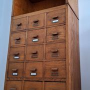 Very large vintage workshop furniture with 30 drawers, haberdashery compartments.
