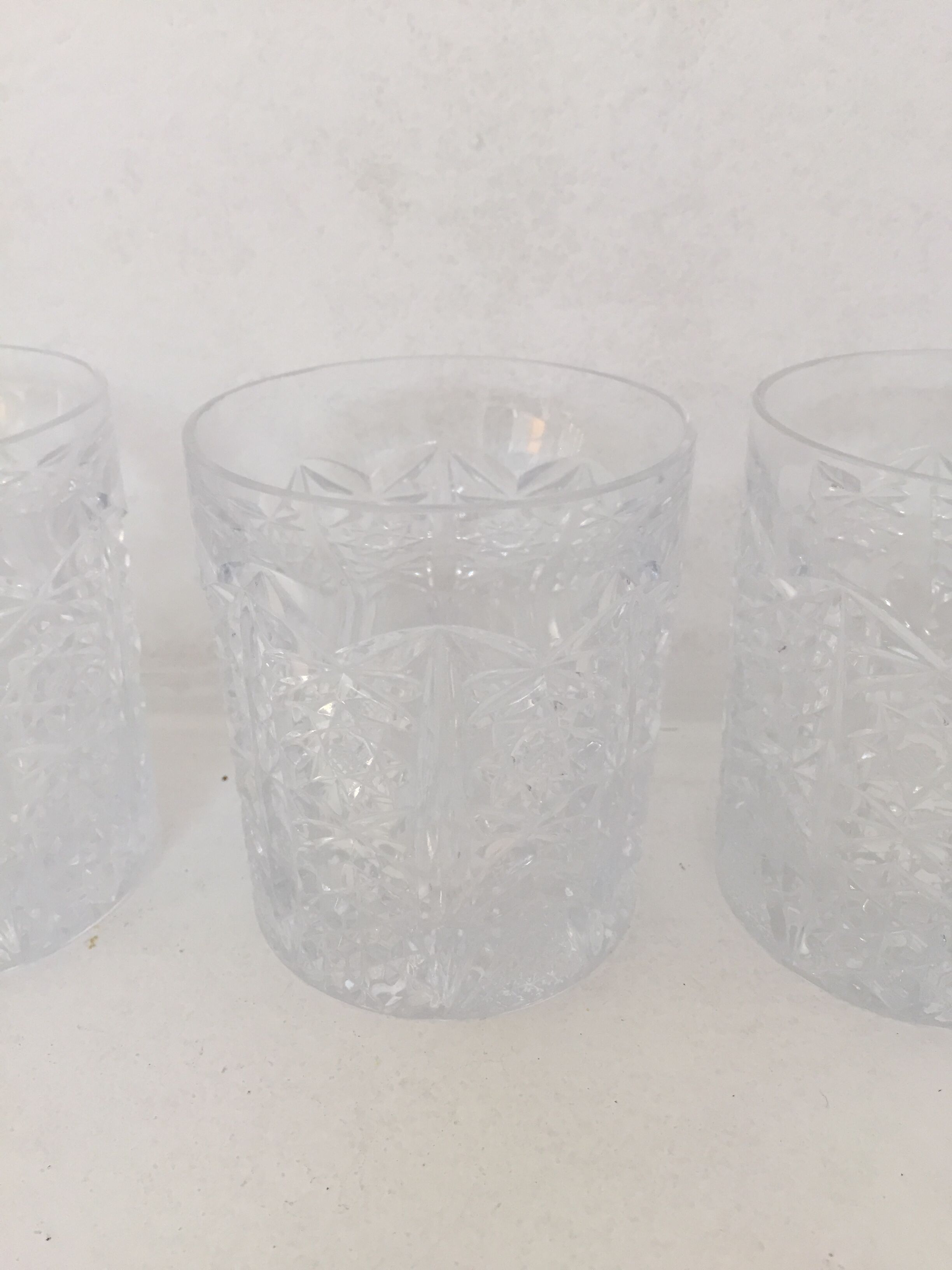 5 whiskey glasses, bohemian crystal, 1950