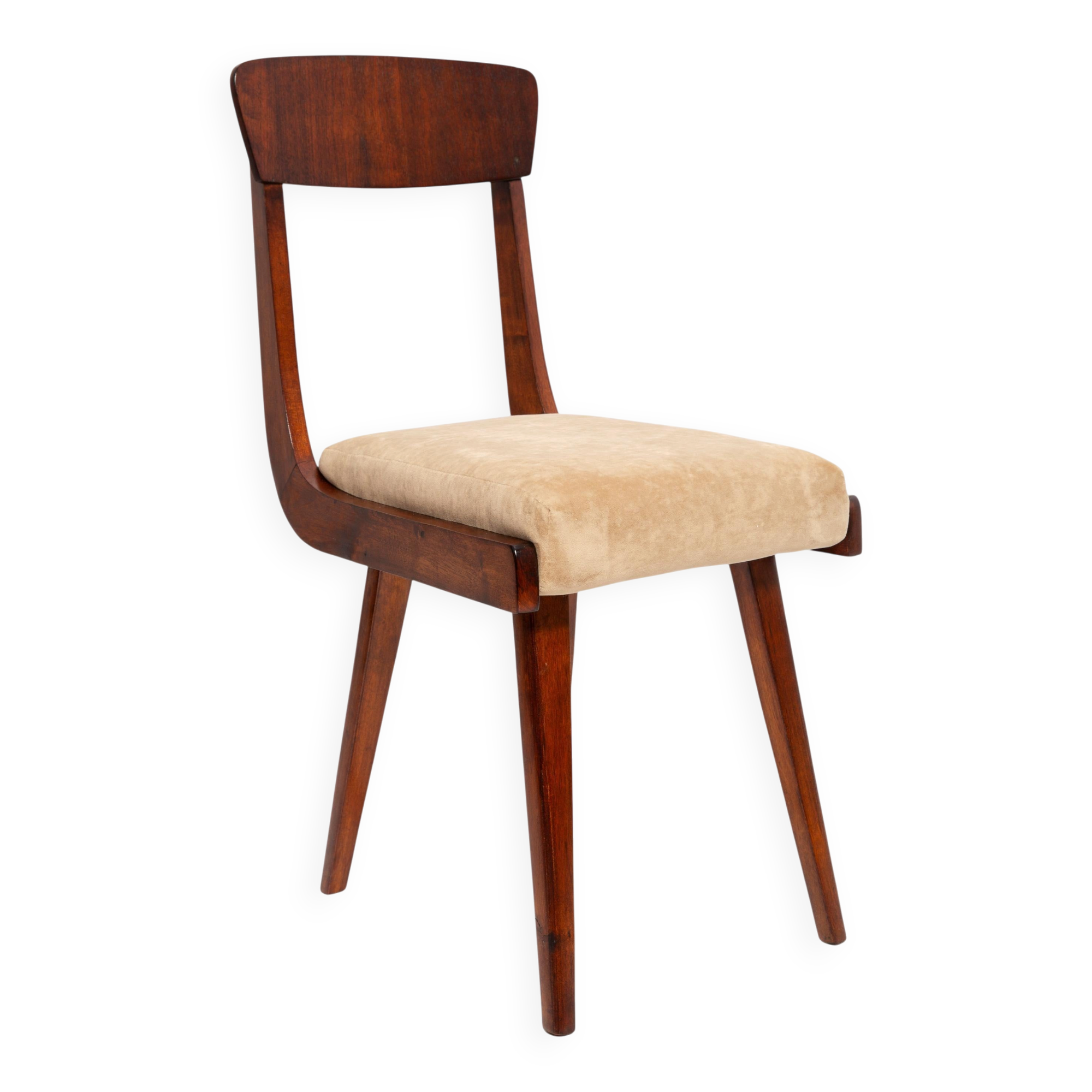 Mid-Century Gazelle beige chair in wood, Europe, 1960s