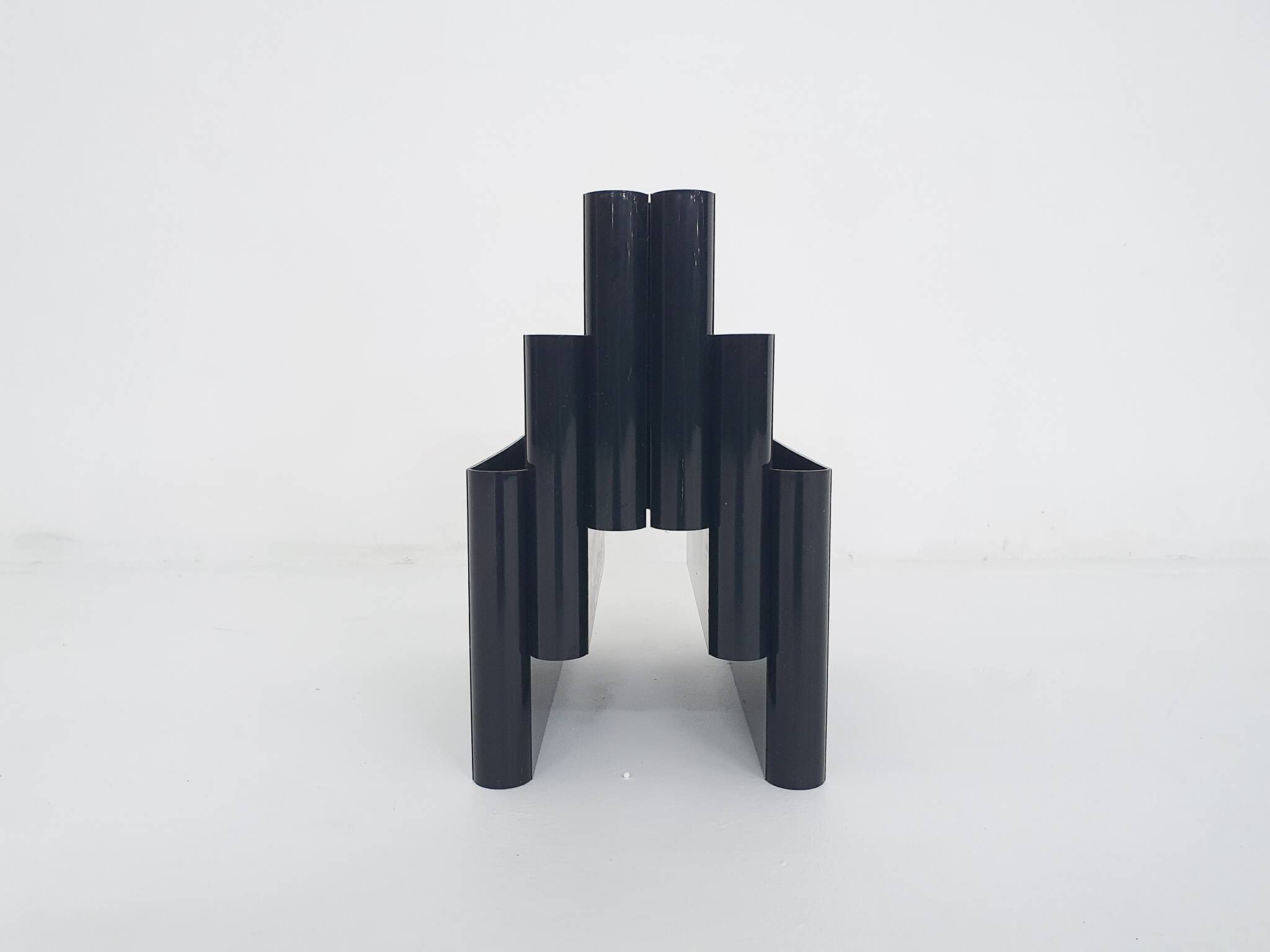 Black Giotto Stoppino for Kartell magazine stand, Italy 1960's
