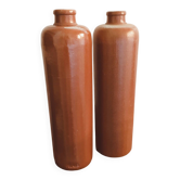 Duo of antique stoneware bottles • Soliflore vases