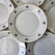 set of 6 flat plates Digoin Sarreguemines small flowers 50s
