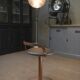 LA PALMA designer swivel stool in metal and leather – 1970s