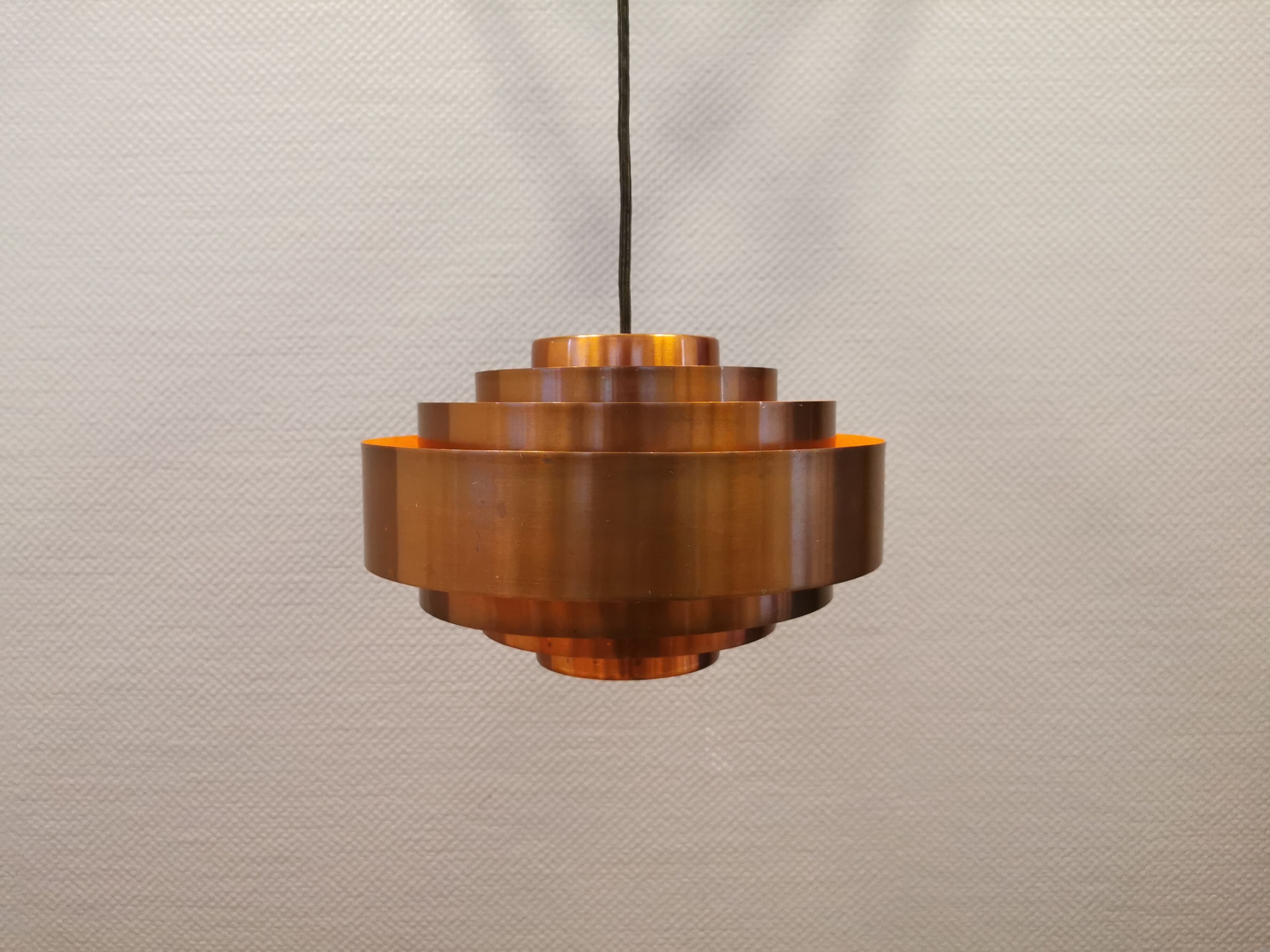 Suspension, modèle Ultra en cuivre massif conçue par Jo Hammerborg pour Fog Morup 1966