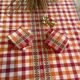 Checkered tablecloth and matching towels