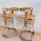 Paire Tabouret haut rotin – création Roger Coster, 1970