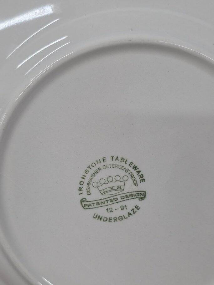 set of 4 flat plates ironstone
