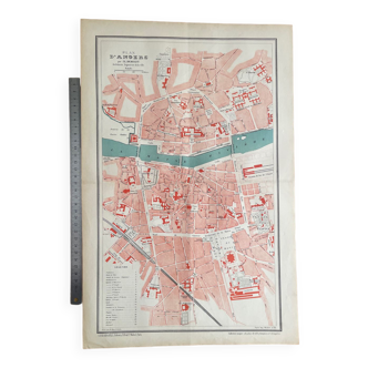 1883 - Map of the city of Angers