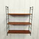 Wall shelf string wood and black metal