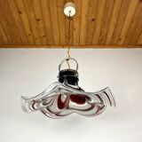 Original Murano glass flower pendant lamp in brown by AV Mazzega, Italy, 1970s.