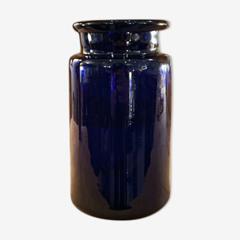 Pot en verre bleu cobalt