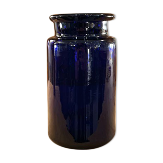 Pot en verre bleu cobalt