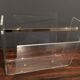 Magazine rack perspex and brass 1970s
