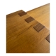 Geometric Brutalist Dining Table — Natural Wood Top with Metal Support, 1980s Architectural Design