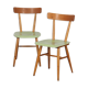 Paire chaises vertes éditées par Ton, vers 1960
