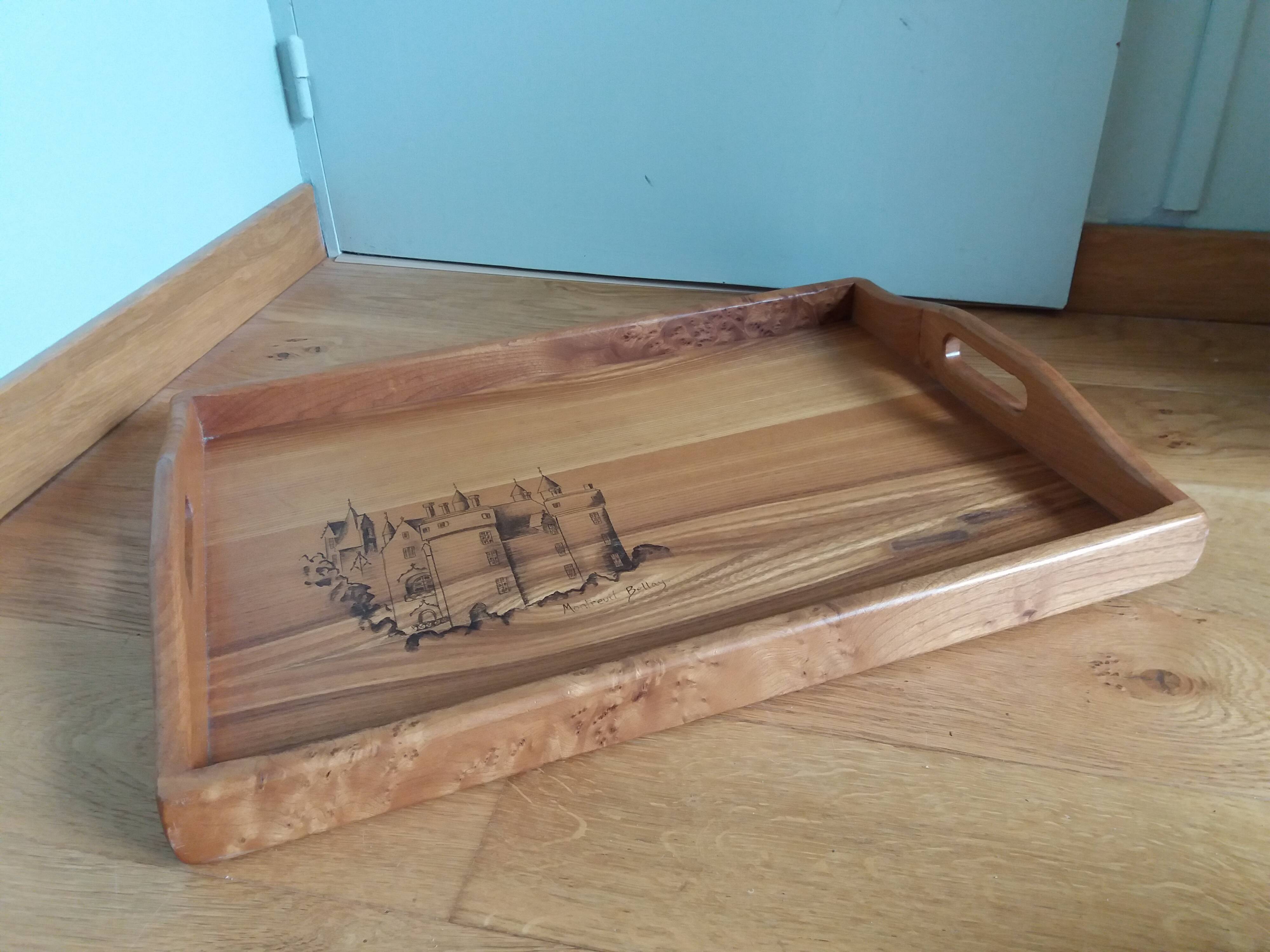 Scandinavian style wooden tray