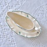 Large old hand-painted Sarreguemines Amazonas gravy boat