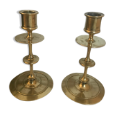 Pair of brass candle holders