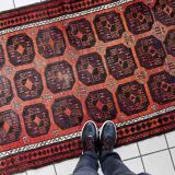 Antique carpet afghan baluch handmade 114cm x 202cm 1900s