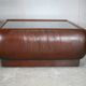 Ensemble fauteuil et table basse cuir, Italie, circa 1970. space age