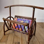 Bamboo and rattan magazine rack from the 70s