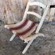 Chaise pliante enfant bebe bois et assise tissu vintage