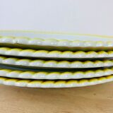 Set of 6 flat plates vintage earthenware
