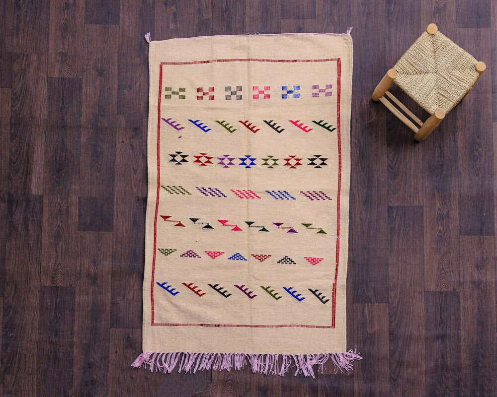 Bohemian cream Moroccan rug