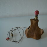 Modernist brutalist lamp free form years 60 olive wood
