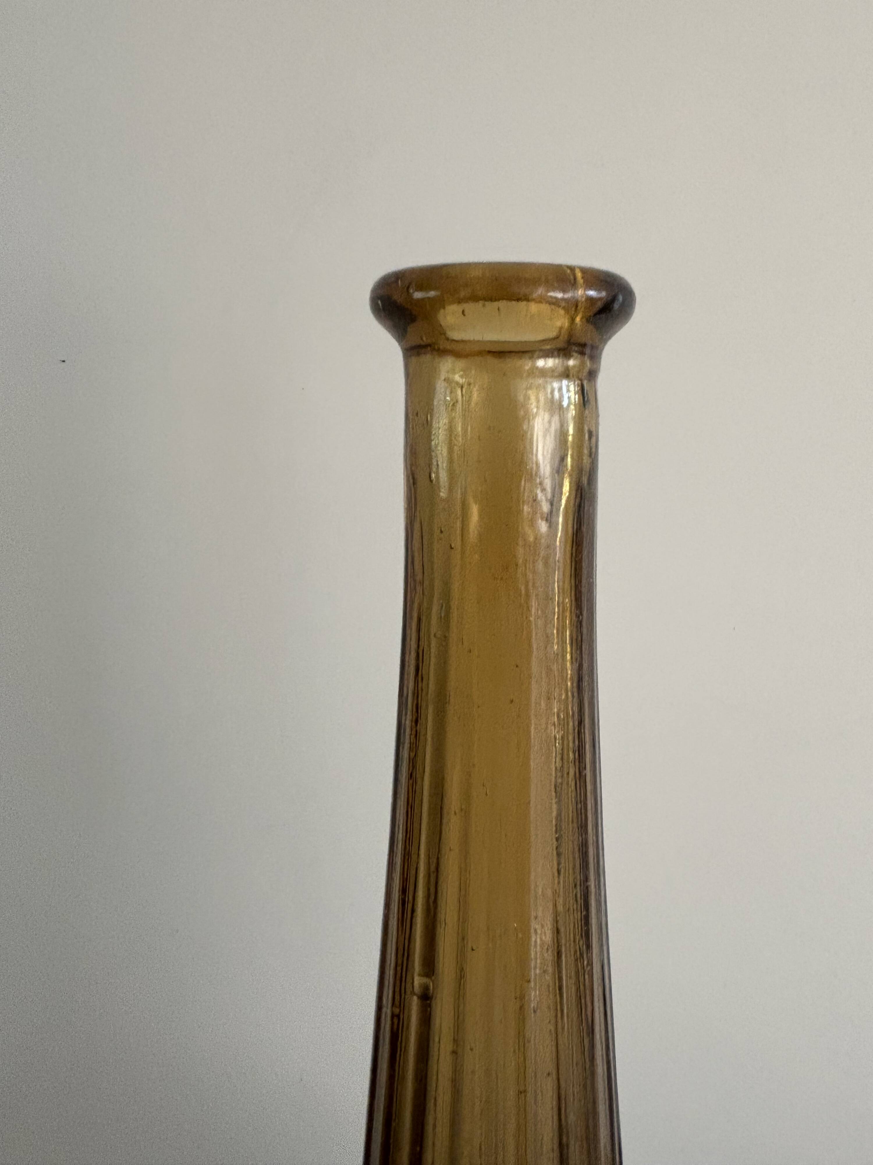 Vintage Empoli Glass Decanter with Stopper, Italy, 1960s