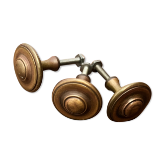 3 gilded brass furniture buttons