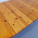 Vintage round pine table from the 60s and 70s with extensions