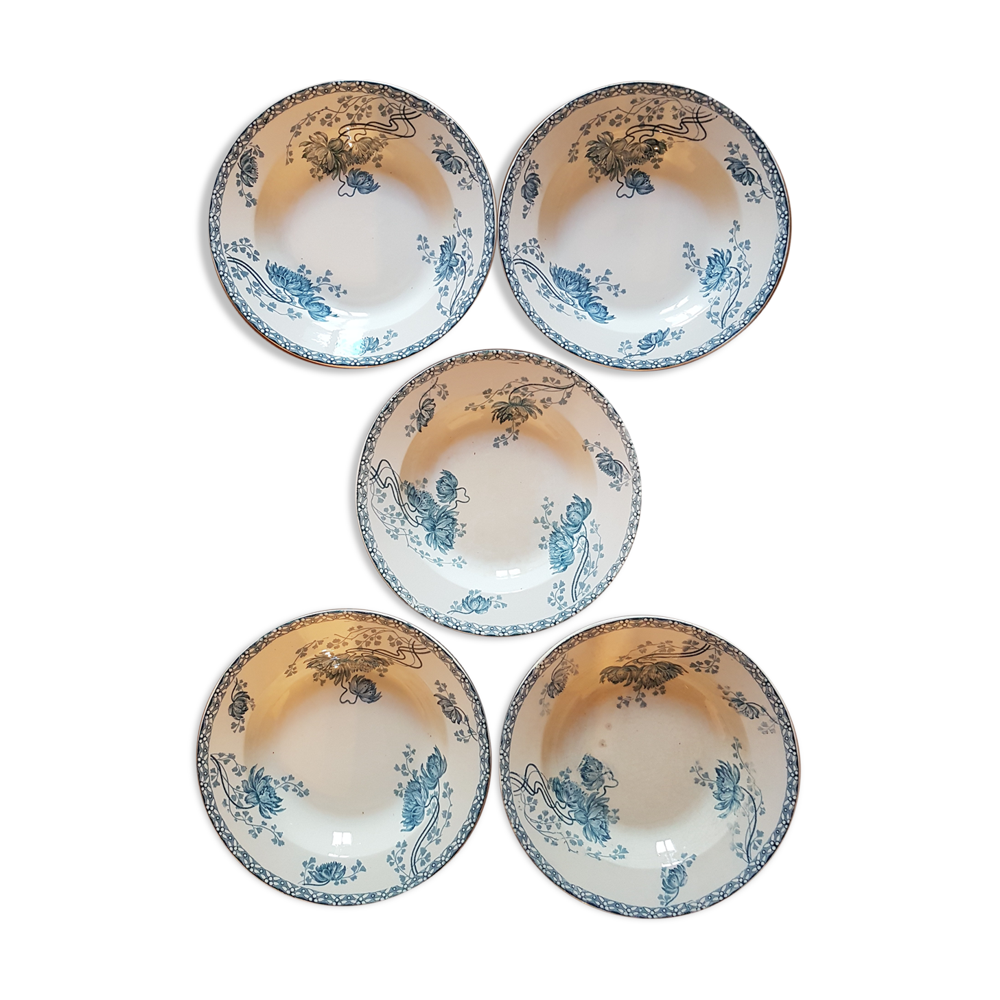 5 hollow plates Sarreguemines