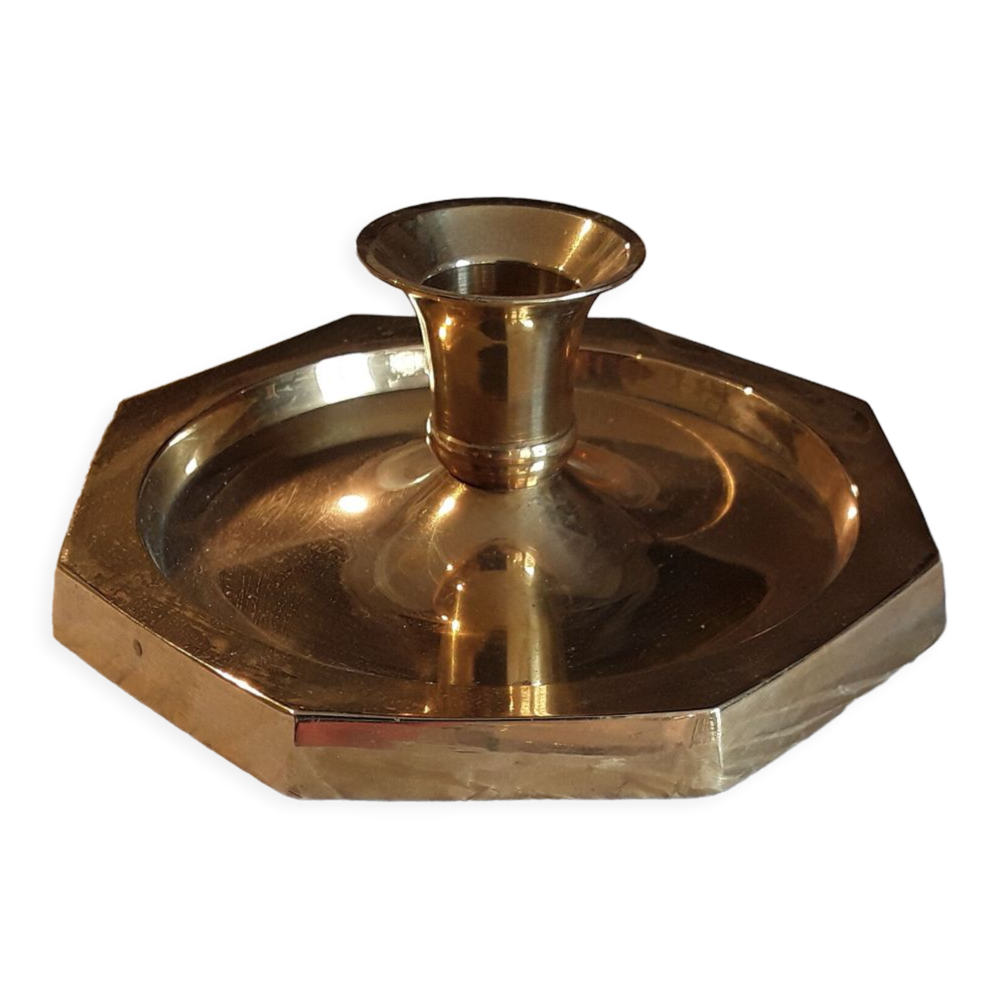 Pair of brass candle holders