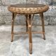Vintage side table in bohemian old rattan wicker 1950