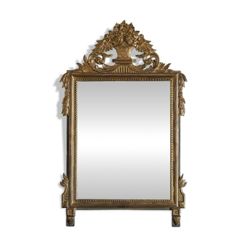 18th century gilded pediment mirror