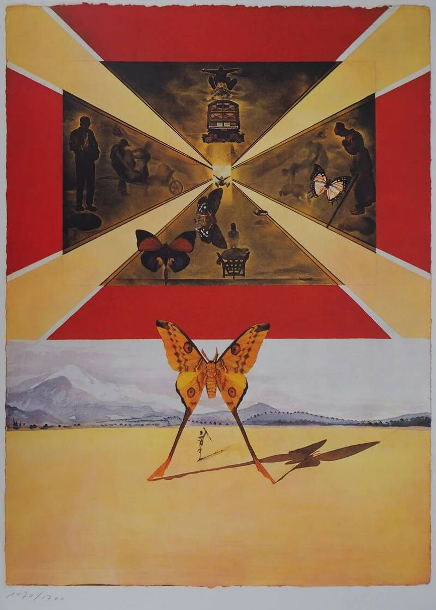 Salvador Dali: Roussillon, SNCF (Butterfly Suite small model), signed original lithograph.