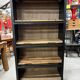 Vitrine industrielle en fer forgé et en bois