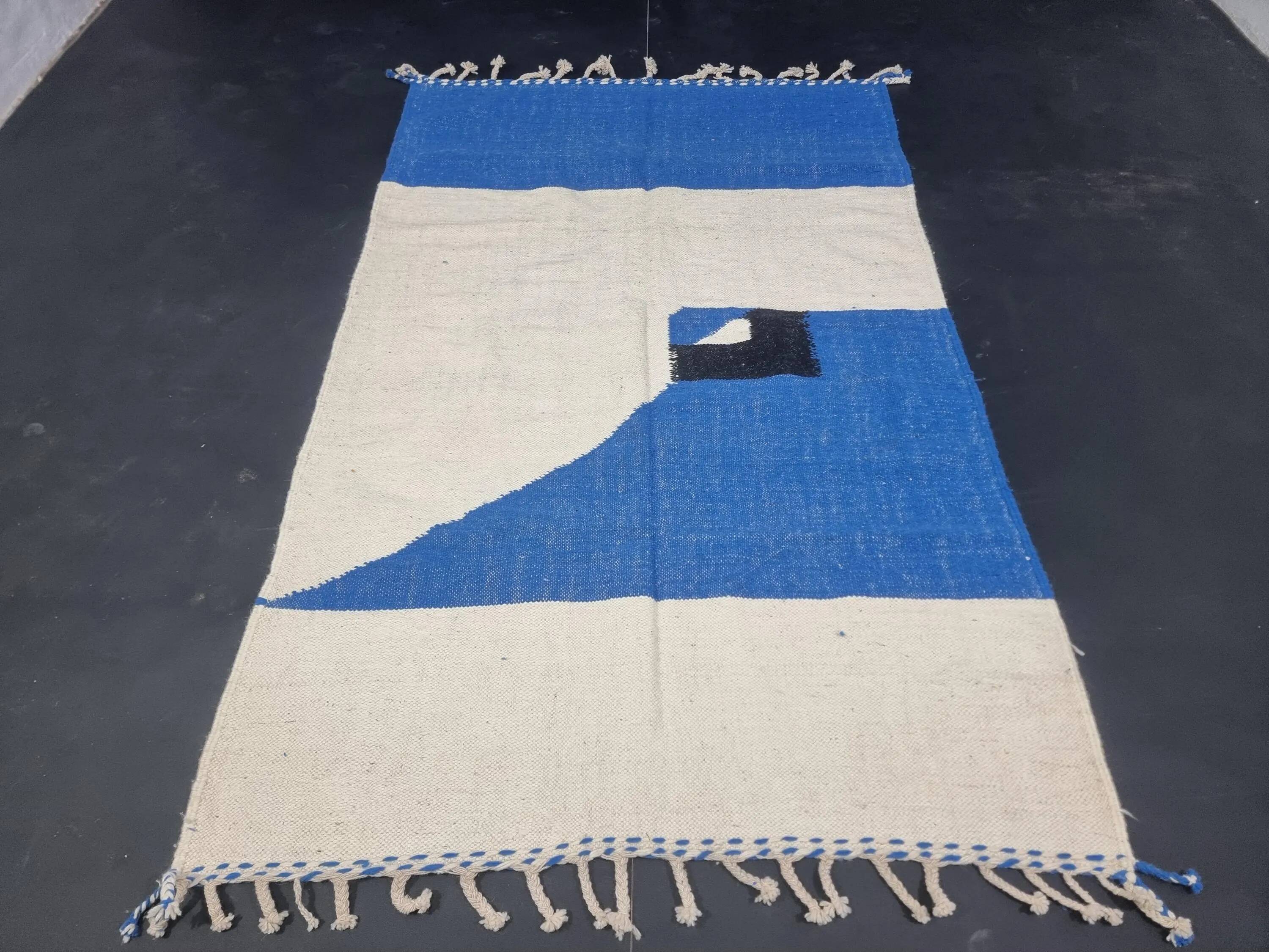 Berber carpet natural wool Morocco 3 x 2 m