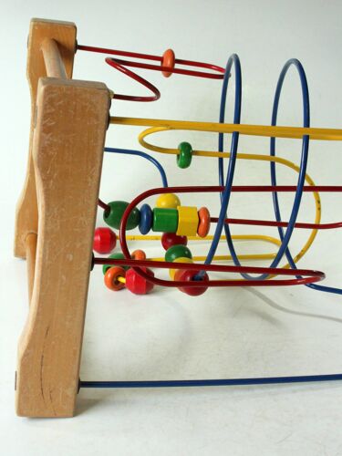 Labyrinthe grand jouet en bois et métal pour bébés et tout-petits, vintage